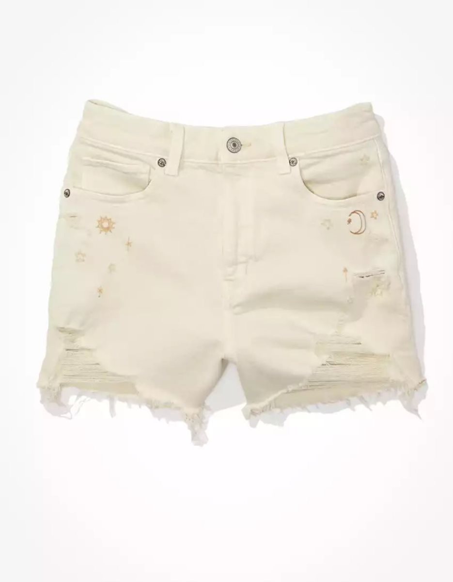 Shorts American Eagle AE Stretch Twill Highest Taille '90s Boyfriend Blanche Femme | QHD-09561106